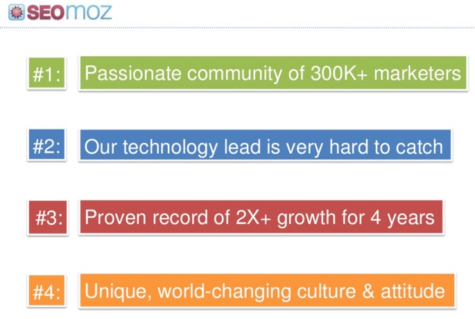 Moz's original pitch, advantage slide